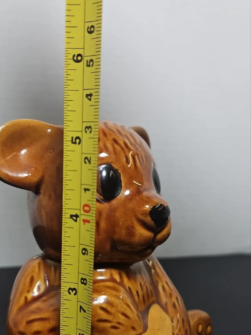 Vintage Brown Ceramic Honey Bear Jar